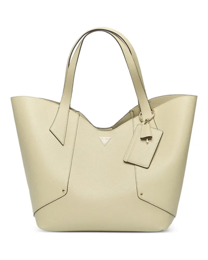 Guess large Darcy logo-plaque pebble-textured tote bag - Grün Grün