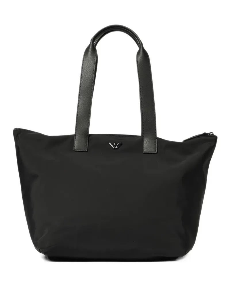 Emporio Armani Faltbarer Tote Bag mit passendem Beutel und Reißverschluss - Schwarz Schwarz