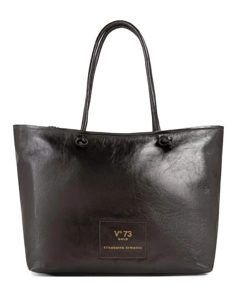 V°73 logo-patch tote bag - Schwarz Schwarz