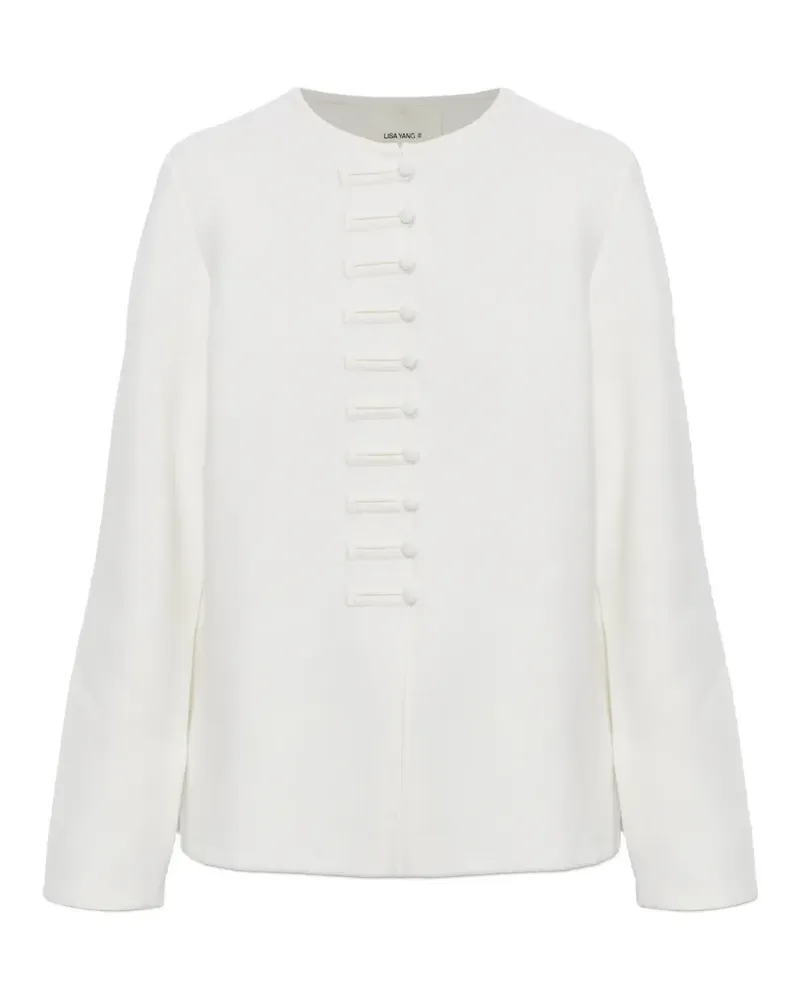 Lisa Yang Han Fu Cardigan mit Knoten - Weiß Weiß