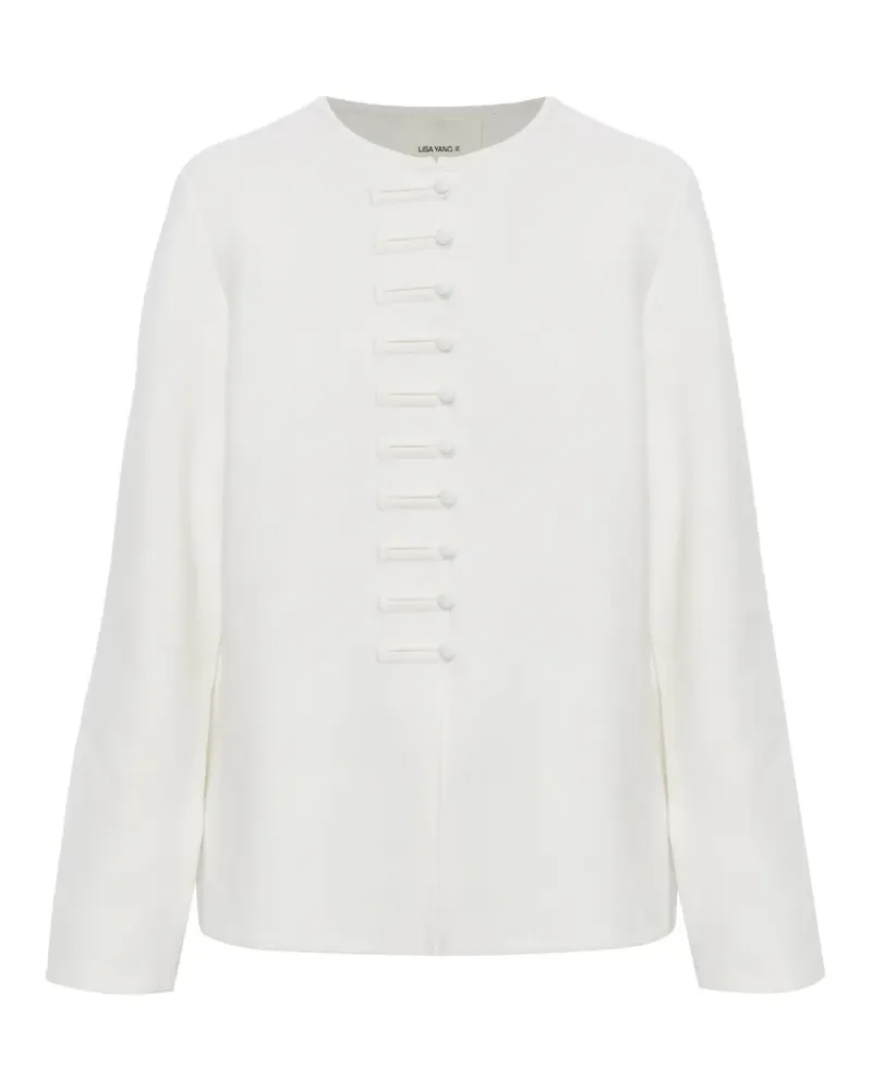 Lisa Yang Han Fu Cardigan mit Knoten - Weiß Weiß