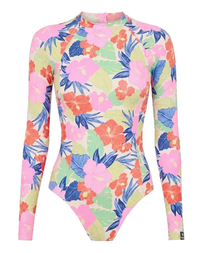 Rip Curl Party Wave floral-print swimsuit - Nude Nude
