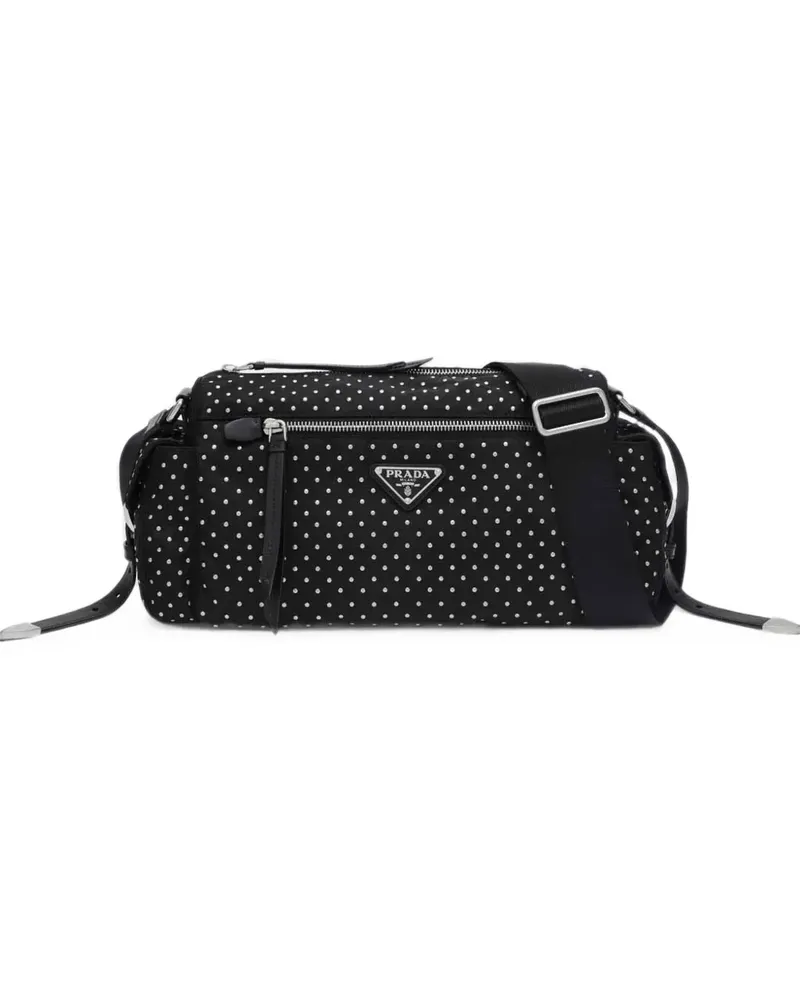 Prada Schultertasche mit Kristallen - Schwarz Schwarz