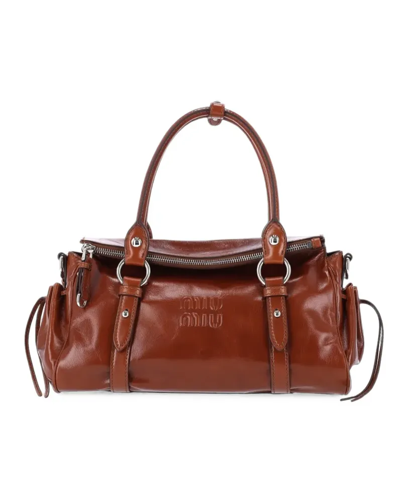 Miu Miu Handtasche aus glänzendem Leder - Braun Braun