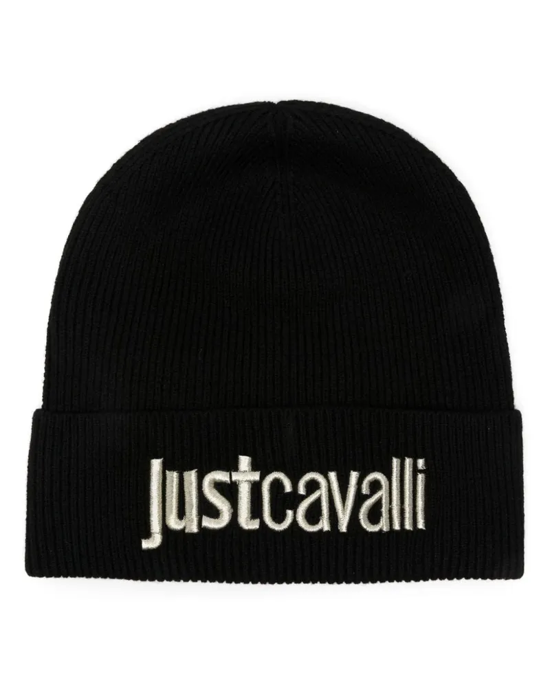 Just Cavalli Beanie mit Logo-Stickerei - Schwarz Schwarz