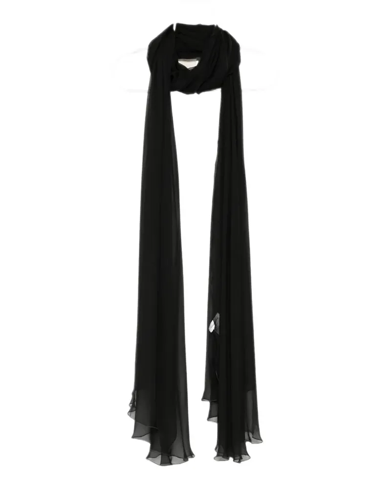 Zuhair Murad silk chiffon long scarf - Schwarz Schwarz