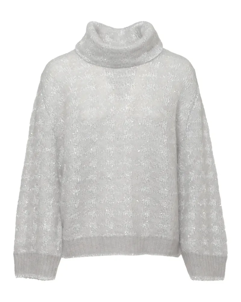 PANICALE Cashmere sequin-embellished roll-neck sweater - Grau Grau