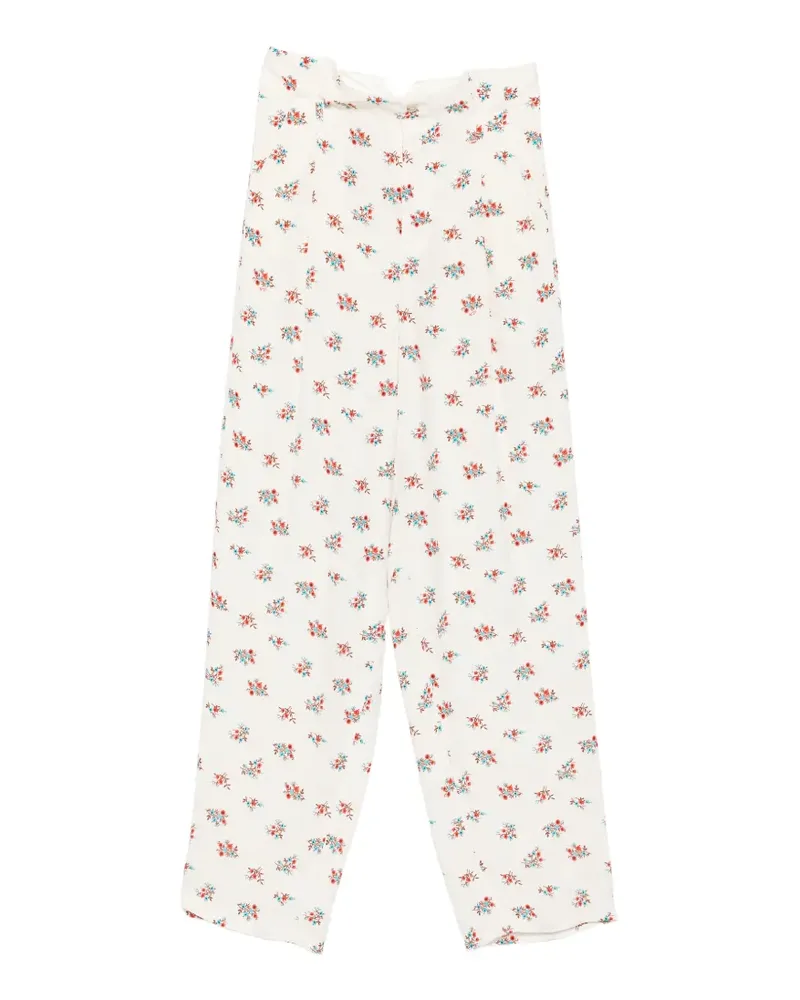 N° 21 floral-print pleated trousers - Weiß Weiß