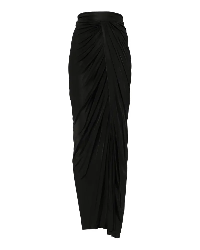 Balmain draped side-slit skirt - Schwarz Schwarz