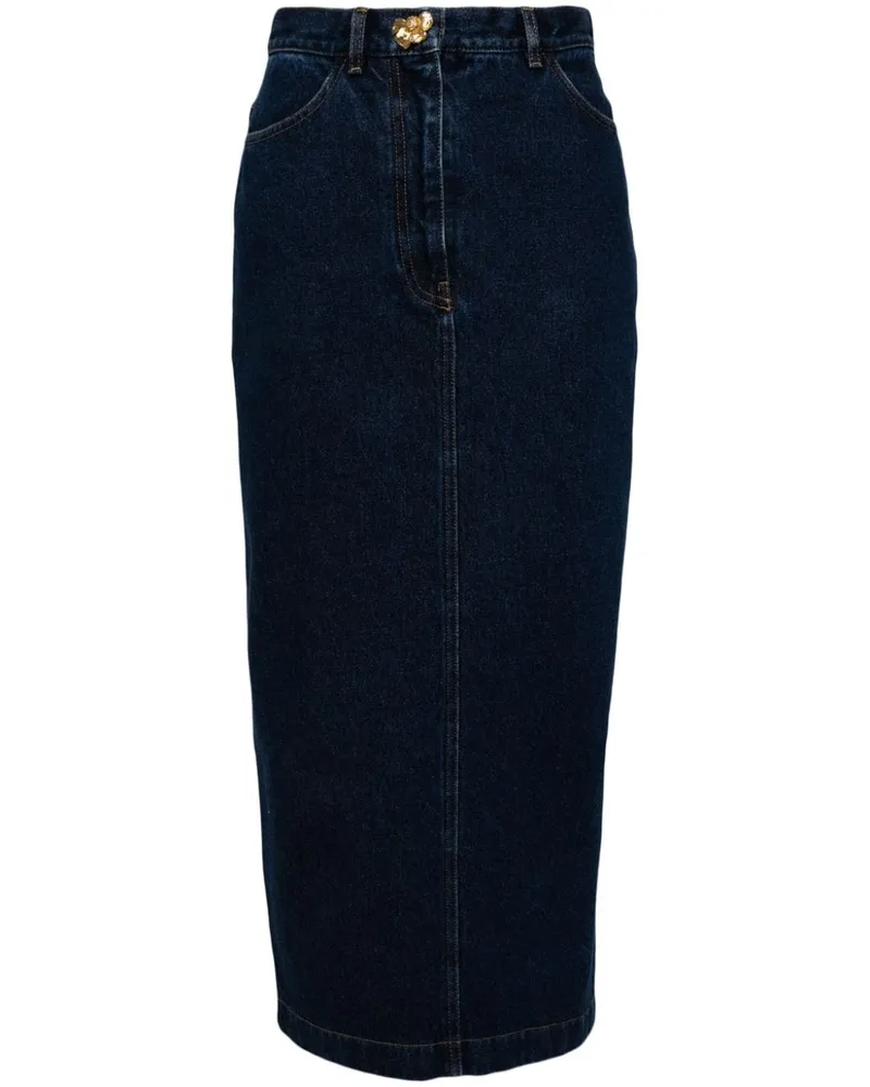 Oscar de la Renta Bleistiftrock aus Denim - Blau Blau