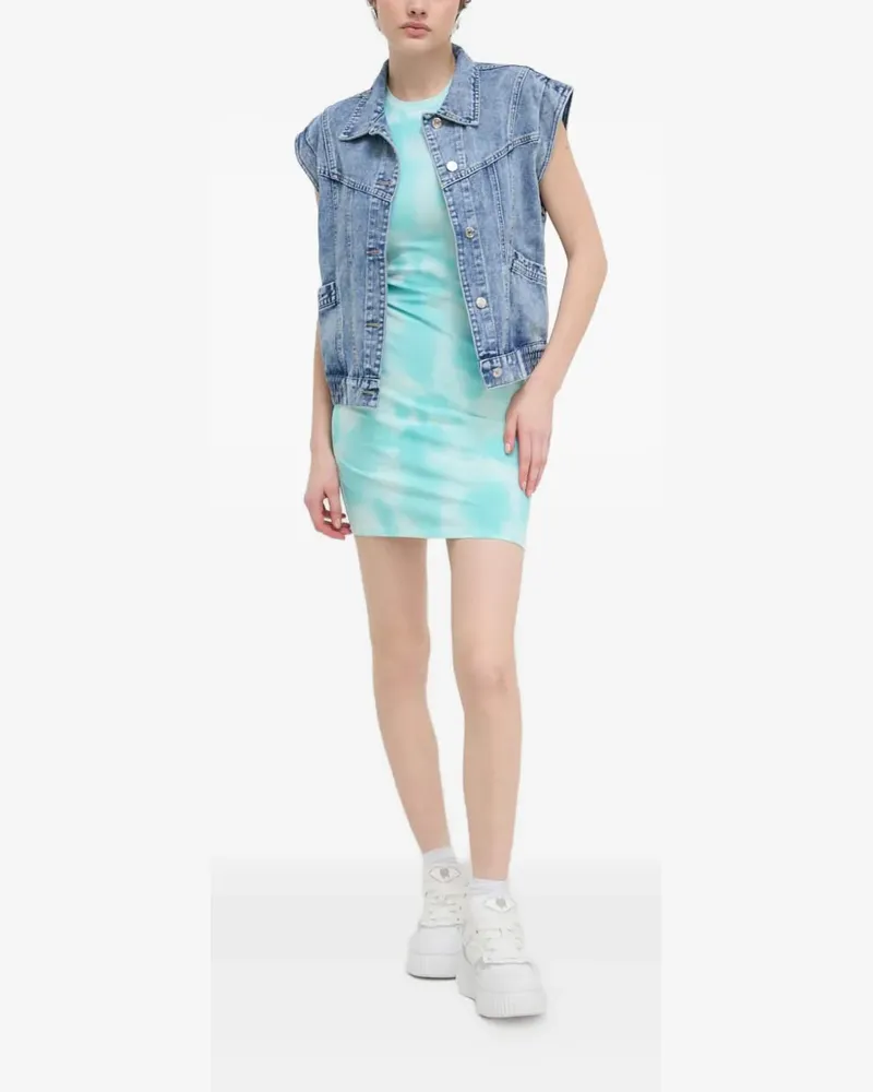 HUGO BOSS Batik-Minikleid mit Logo - Blau Blau