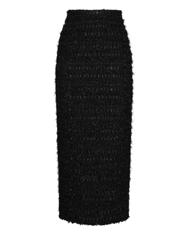 Thom Browne Ausgefranster Satinrock mit Schleife - Schwarz Schwarz