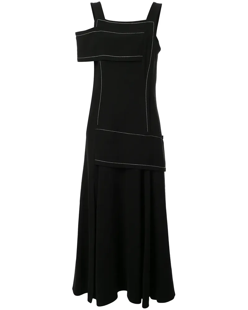 3.1 phillip lim Asymmetrisches Kreppkleid - Schwarz Schwarz