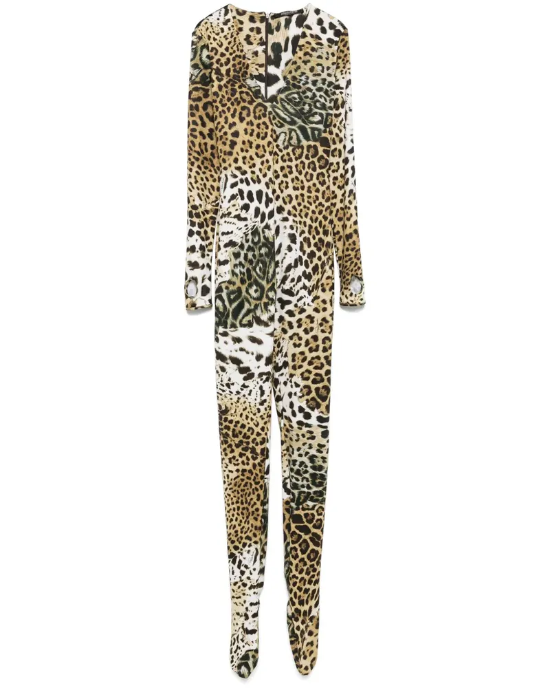 Roberto Cavalli Playsuit mit Leoparden-Print - Gelb Gelb