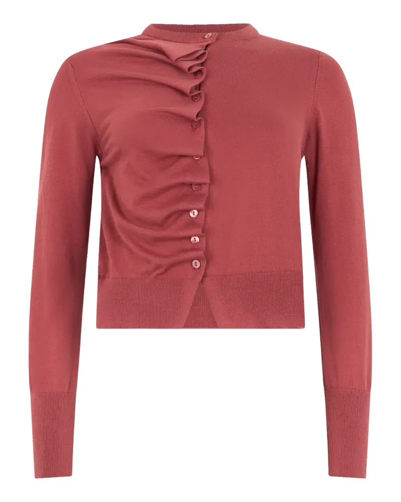 Alpha Studio ruffled-detail cardigan - Rot Rot