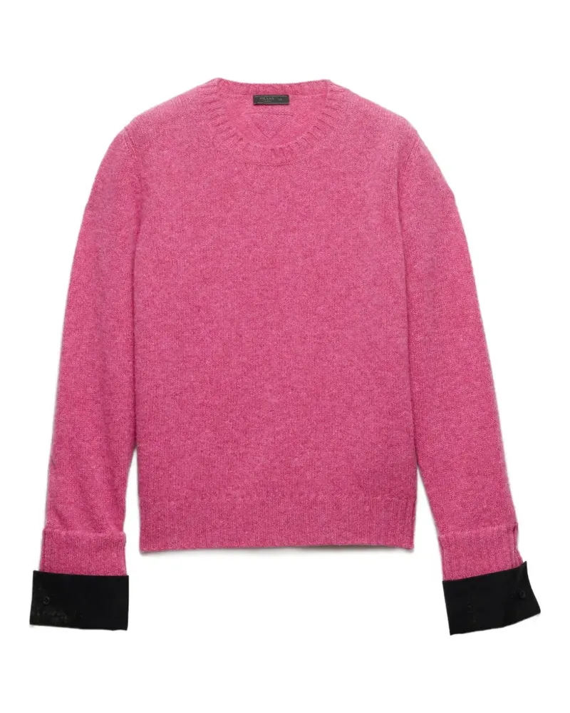 Prada Rundhalspullover aus Shetlandwolle - Rosa Rosa