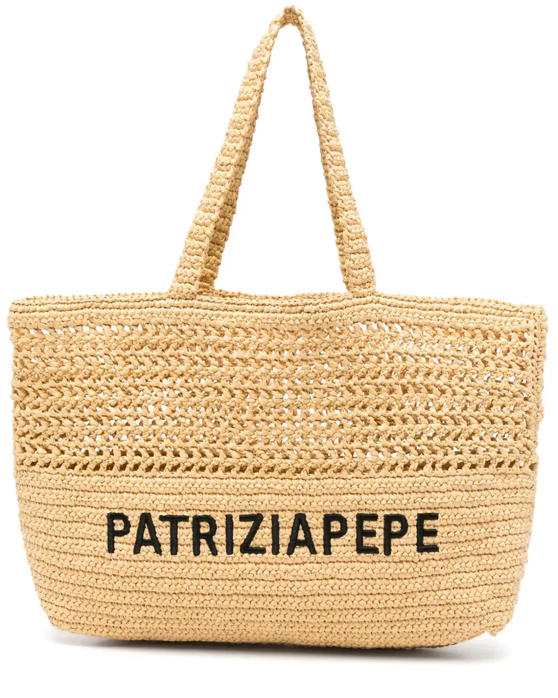Patrizia Pepe Tote Bag mit Logo-Stickerei - Nude Nude