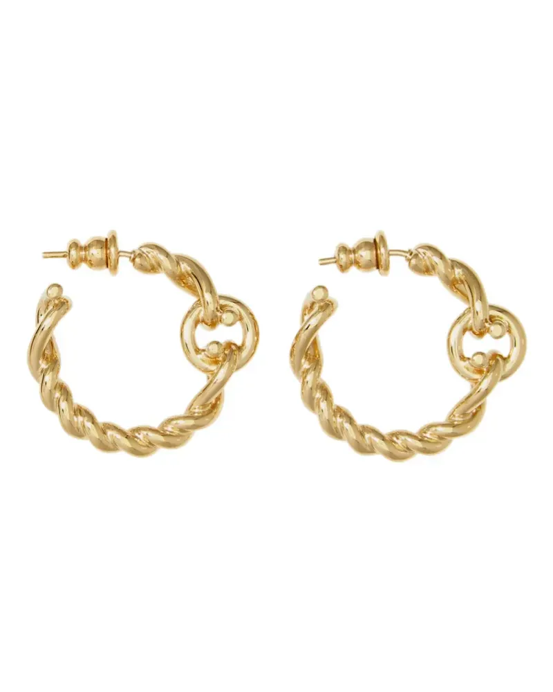 Ferragamo Twisted chain Gancini hoop earrings (S) - Gold Gold
