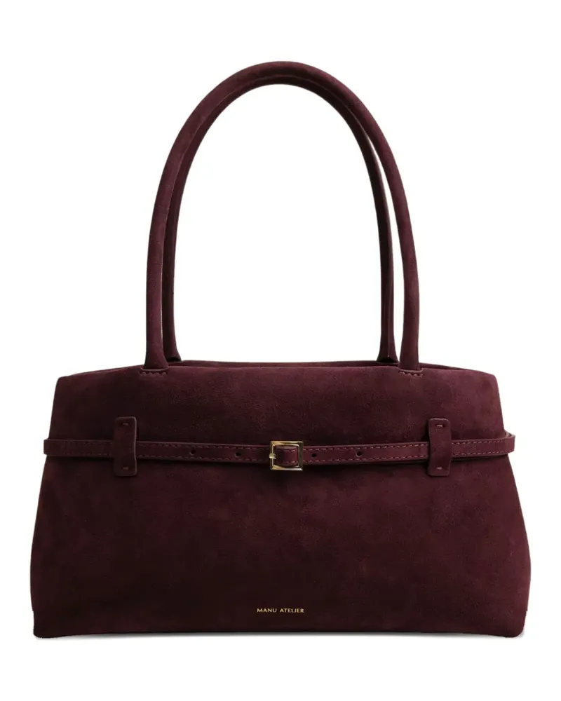 Manu Atelier Le Cambon East West Tote Bag aus Wildleder - Rot Rot