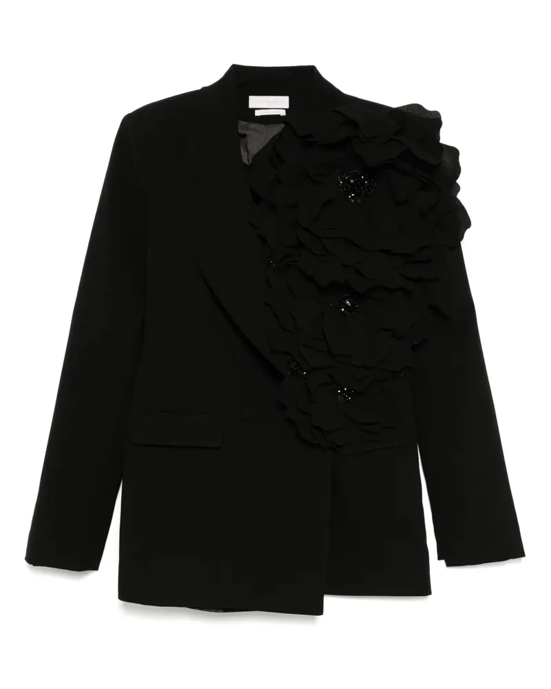 Saiid Kobeisy Blazer mit Blumen-Applikationen - Schwarz Schwarz