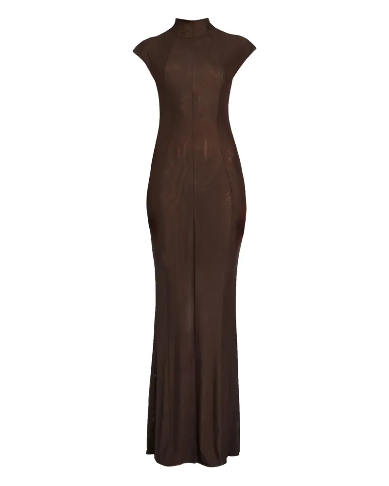 SER.O.YA Laissa Maxikleid aus Mesh - Braun Braun