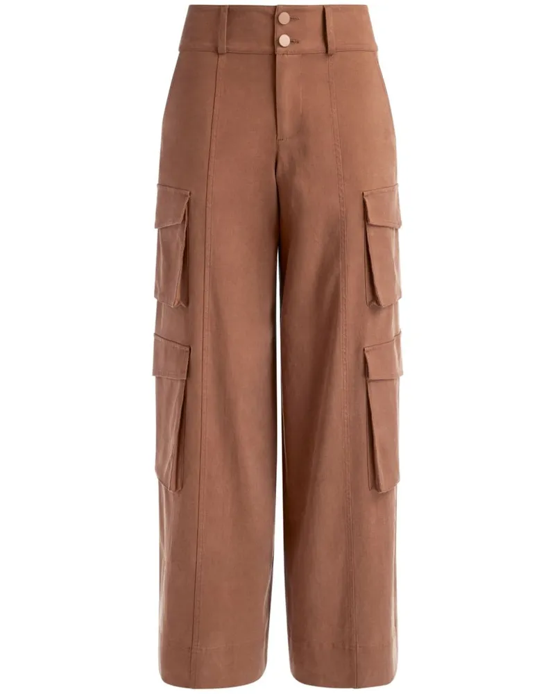 Alice + Olivia Weite Mame Cargohose Braun