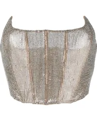 Giuseppe di Morabito Cropped-Top mit Kristallen Silber