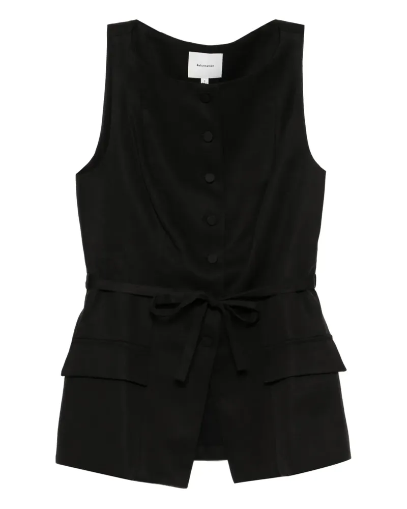 Reformation Camellia Oberteil - Schwarz Schwarz