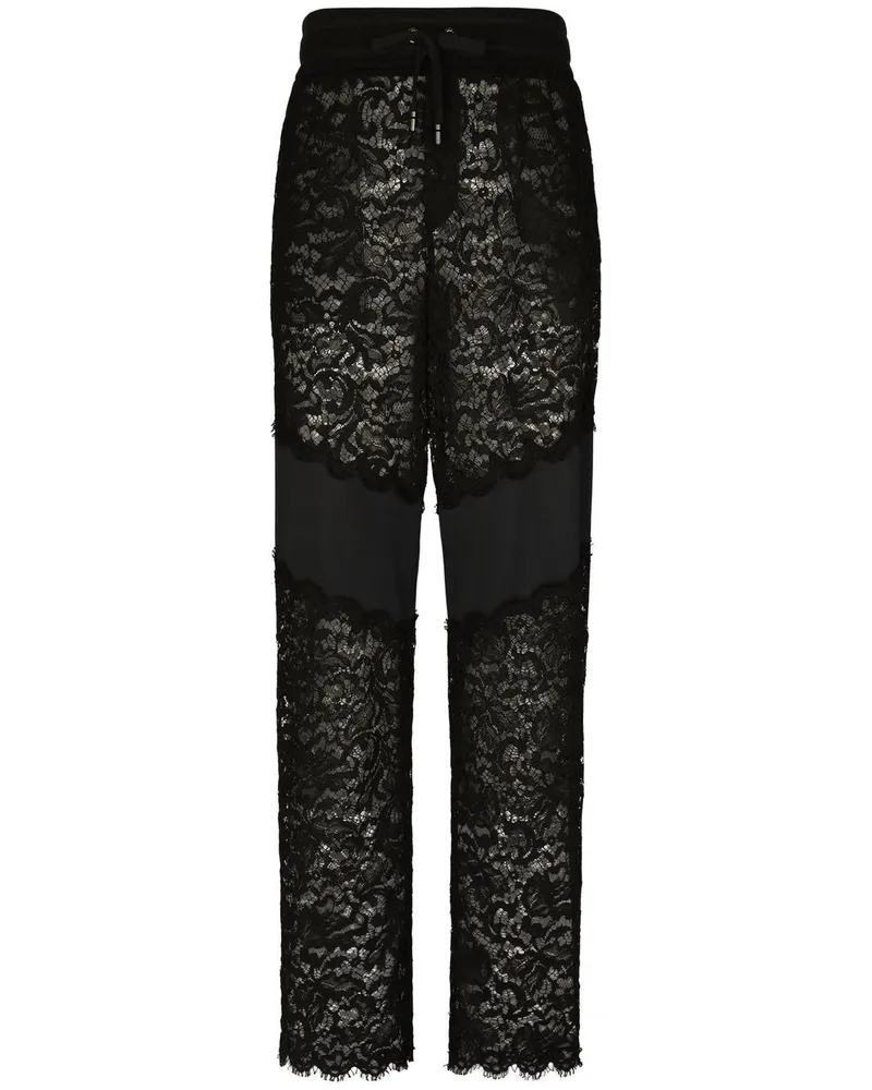 Dolce & Gabbana Jogginghose aus Cordonetto-Spitze - Schwarz Schwarz