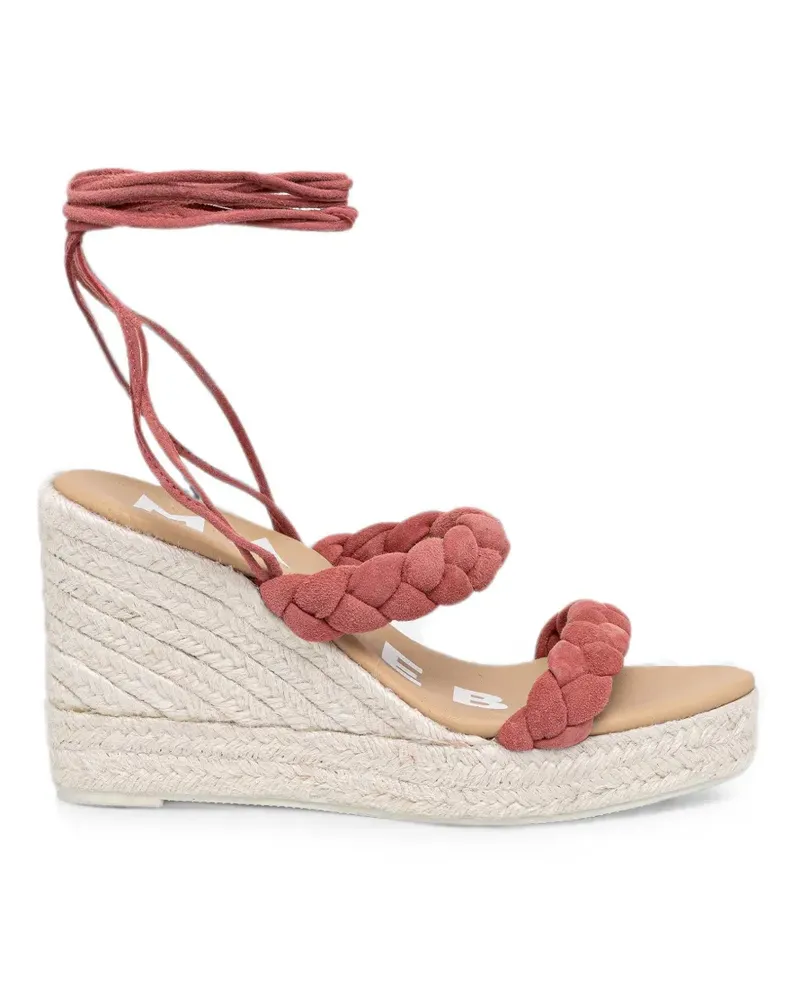 Manebí Wedge-Sandalen in Flechtoptik - Rosa Rosa