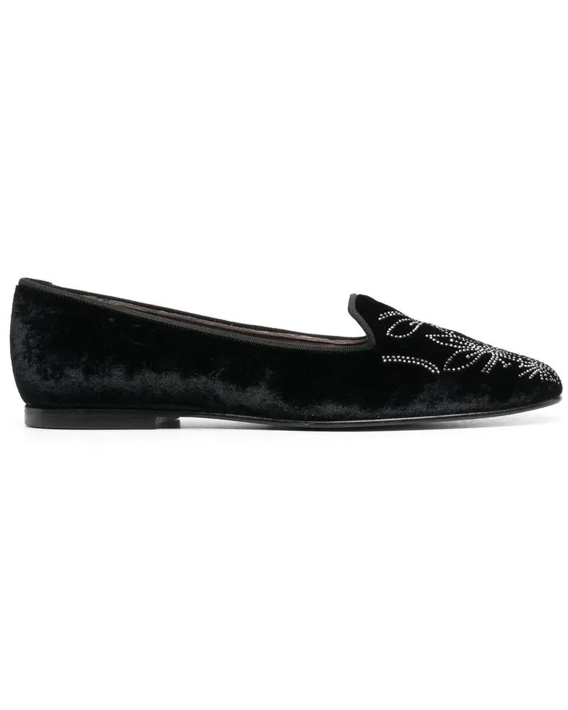 10 Corso Como Ballerinas mit Kristallen - Schwarz Schwarz