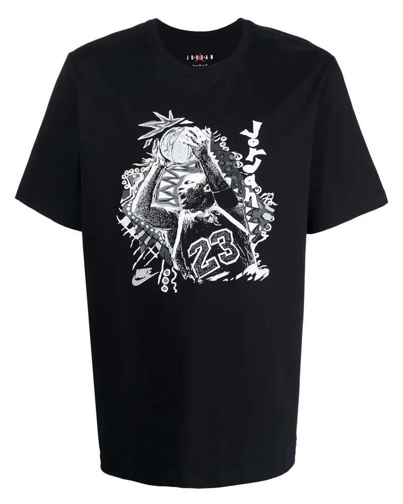 Jordan T-Shirt mit Vintage MJ-Print - Schwarz Schwarz