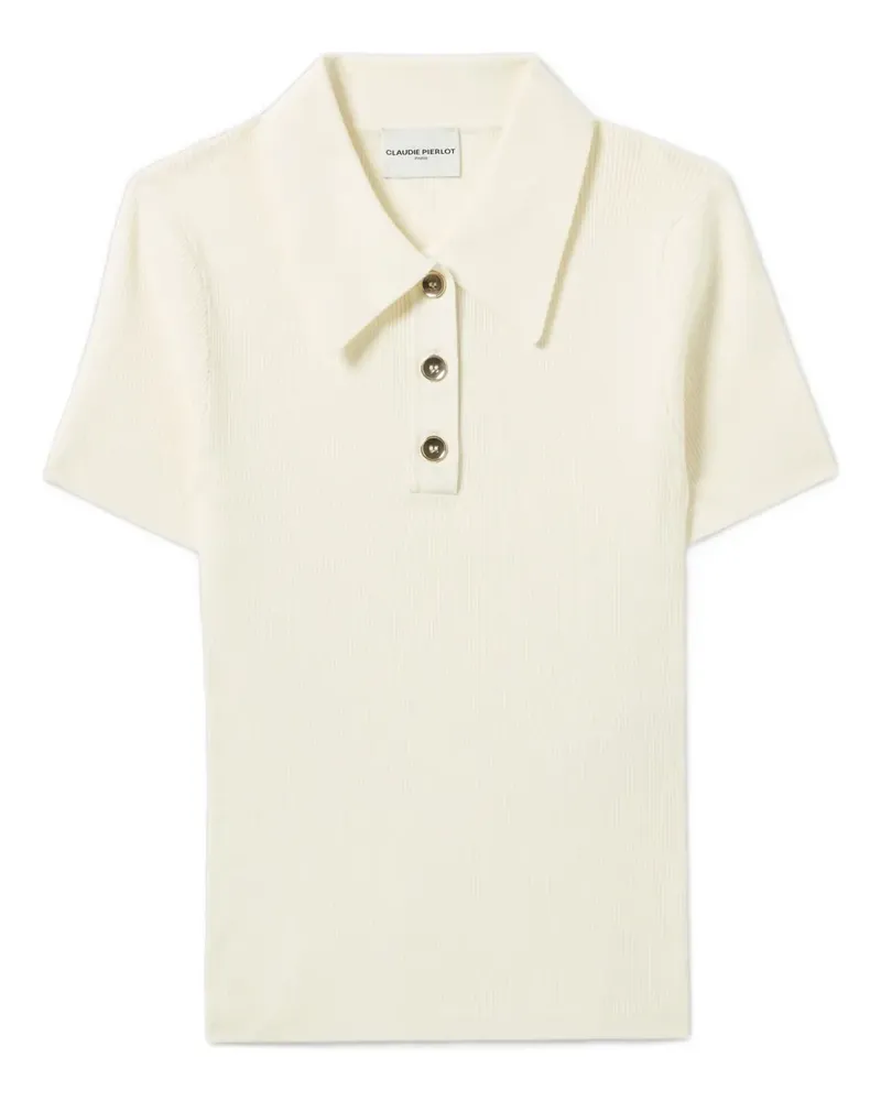 Claudie Pierlot Kurzärmeliges Poloshirt - Nude Nude