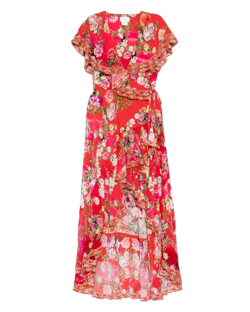 Camilla Sweet Home Alexandria Maxikleid mit Rüschenärmeln - Rot Rot