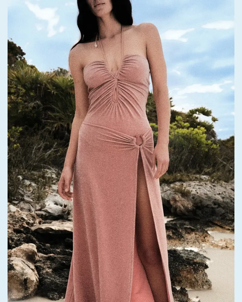 Johanna Ortiz Geraffter Coral Reef Badeanzug - Rosa Rosa