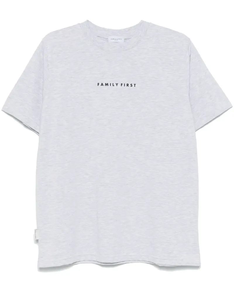 Family First T-Shirt mit Logo-Print - Grau Grau