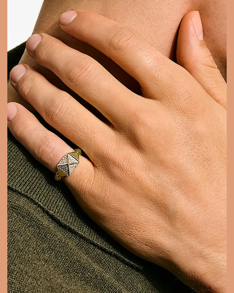 John Hardy Goldring mit Diamanten Gold