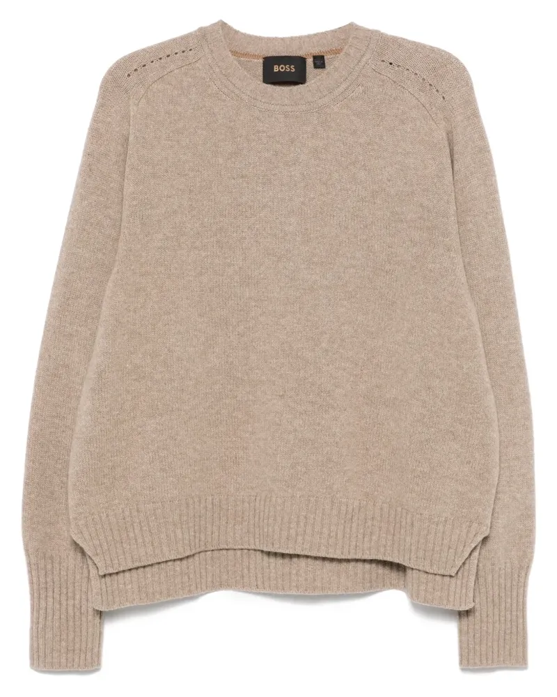 HUGO BOSS Pullover mit Rundhalsausschnitt - Braun Braun