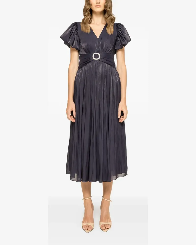 NISSA crystal pleated midi dress - Blau Blau