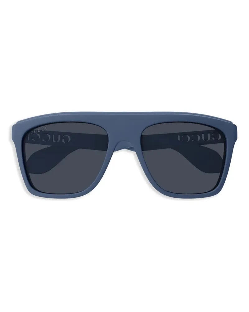 Gucci Sonnenbrille mit eckigem Gestell - Blau Blau