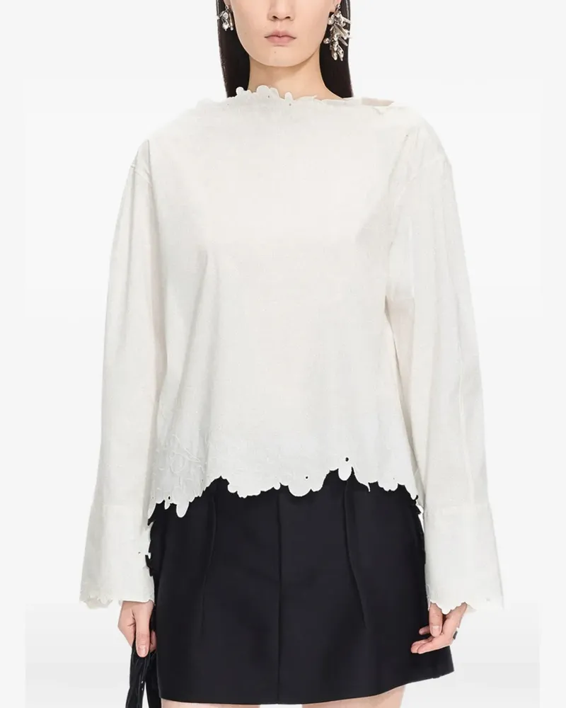 JNBY Bluse mit Blumenstickerei - Weiß Weiß