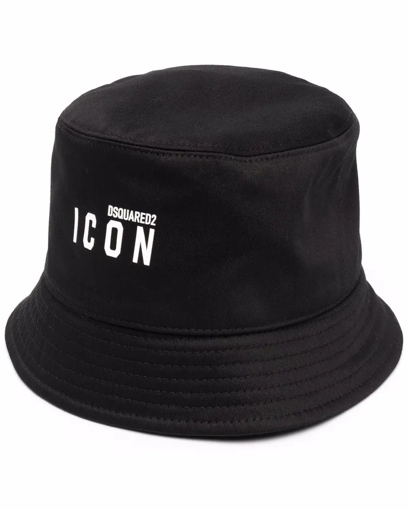 Dsquared2 Fischerhut mit Logo-Print - Schwarz Schwarz