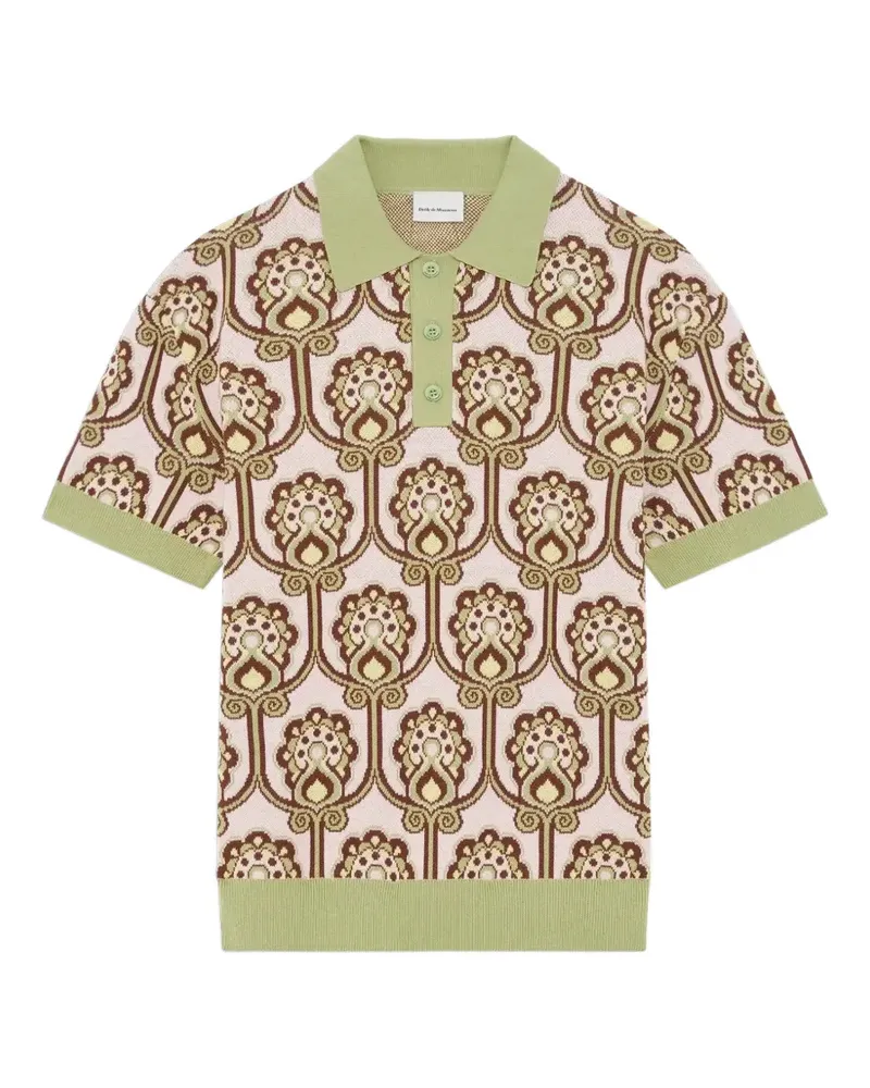 Drôle de Monsieur Poloshirt mit Blumenmuster - Nude Nude