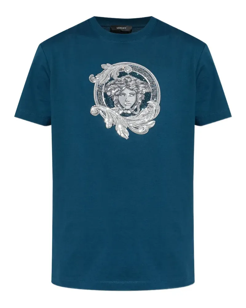 Versace Medusa-embroidered T-shirt - Blau Blau