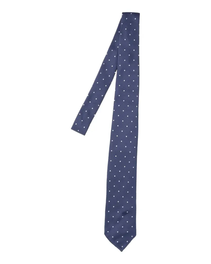 Cesare Attolini polka-dot tie - Blau Blau