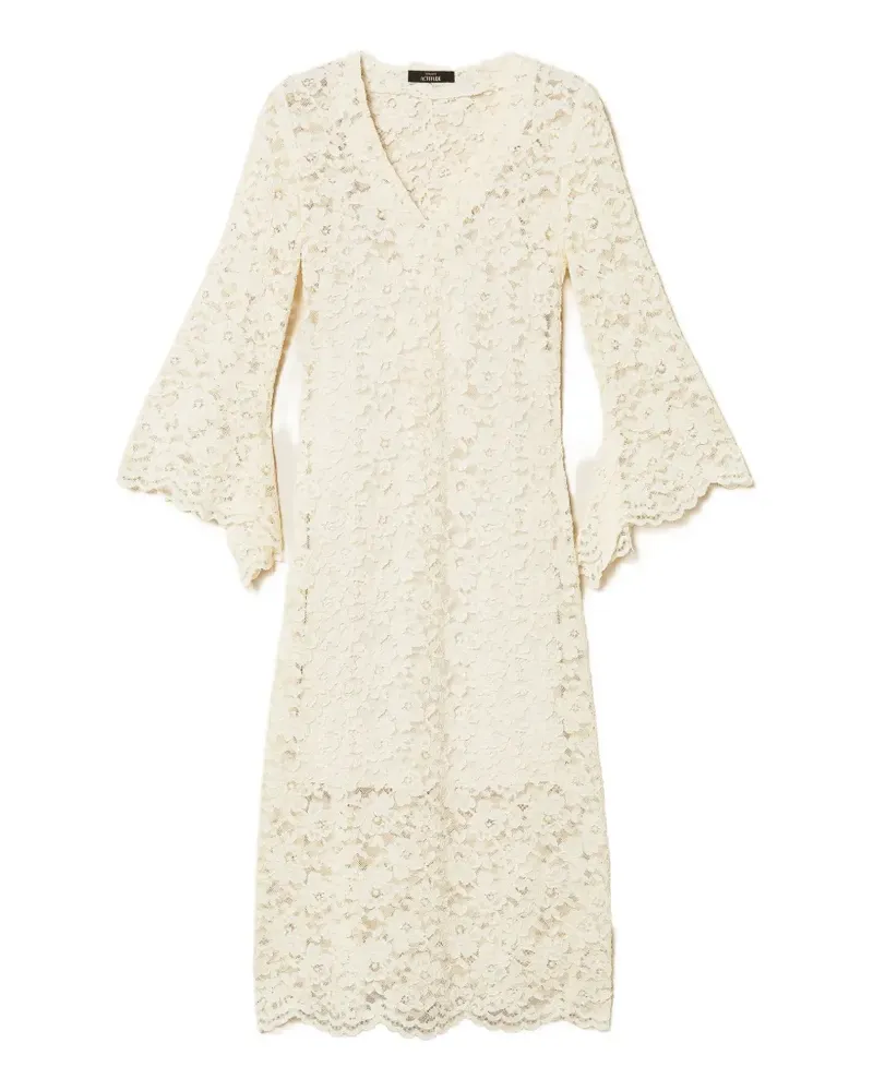 Twin-Set laced flared midi dress - Nude Nude