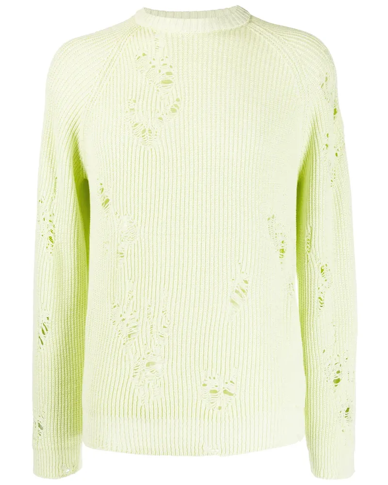Laneus Pullover im Distressed-Look - Gelb Gelb