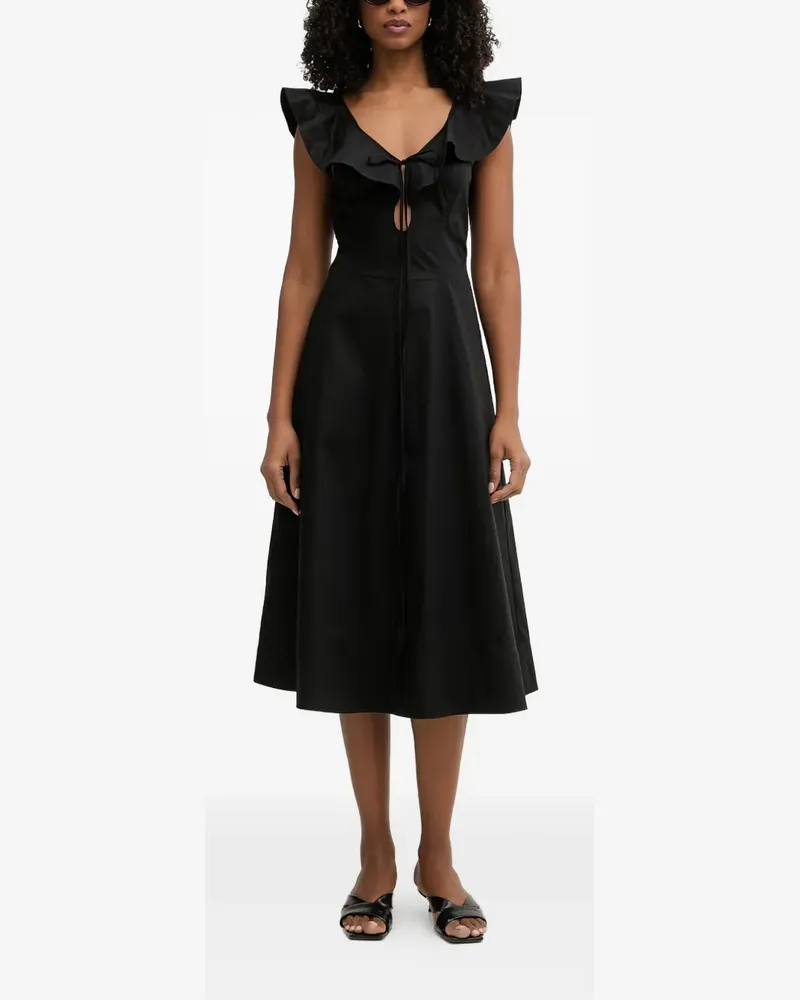 Twin-Set ruffled cut-out midi dress - Schwarz Schwarz