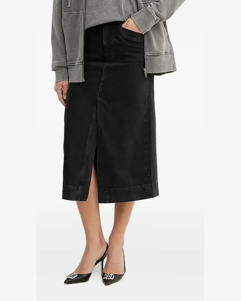 HUGO BOSS Midirock mit Schlitz - Schwarz Schwarz
