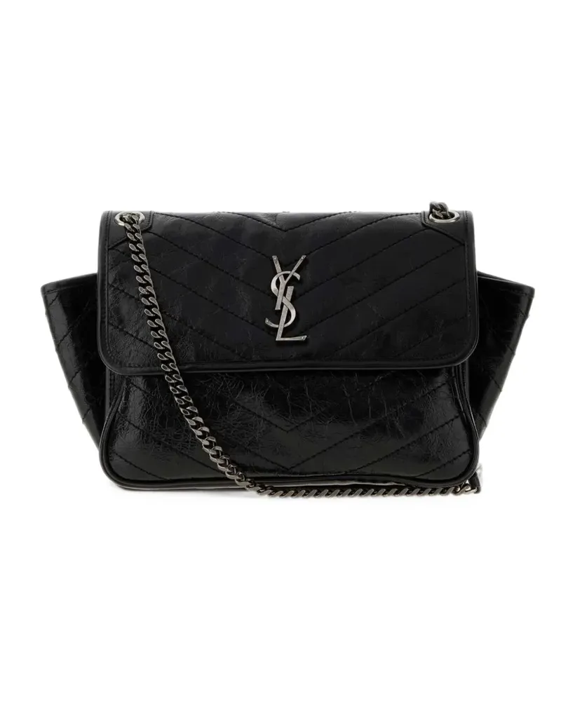 Saint Laurent Gesteppte Schultertasche - Schwarz Schwarz